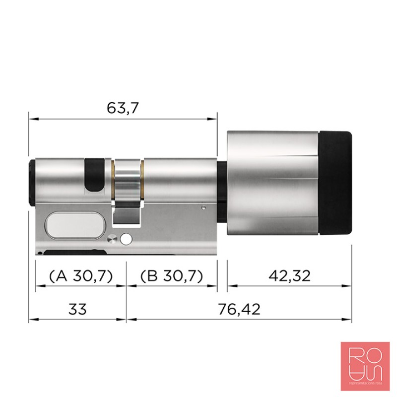 BE04 Bombí amb pom (electrònica al un sol costat, pom per l'interior) | Control d'Accés i Confort Interior